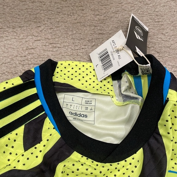 Arsenal adidas 2023/24 Away Authentic Patch Jersey - Yellow men L NWT - Picture 3 of 6